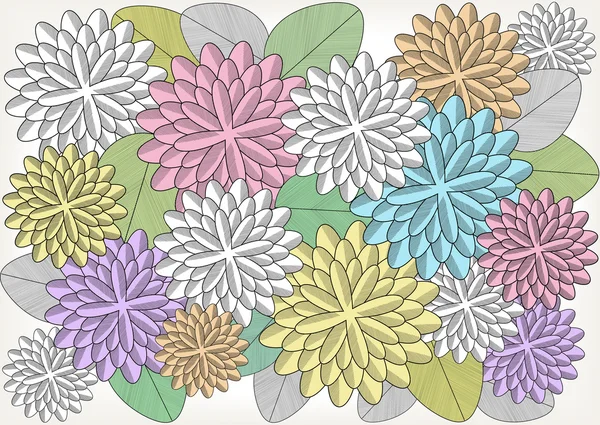 Vintage vector flowers background — Stock Vector