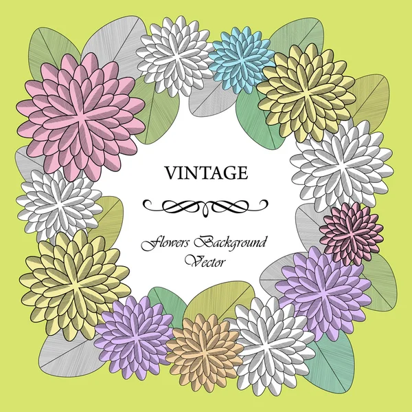 Vintage vector bloemen krans — Stockvector