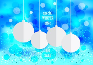 Kağıt Noel topları bokeh arka plan üzerinde