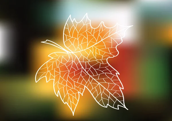 Bosquejo de hojas de otoño sobre fondo bokeh — Vector de stock