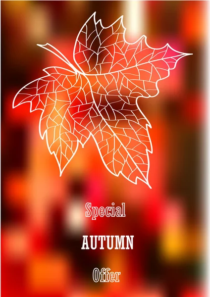 Croquis des feuilles d'automne sur fond bokeh — Image vectorielle