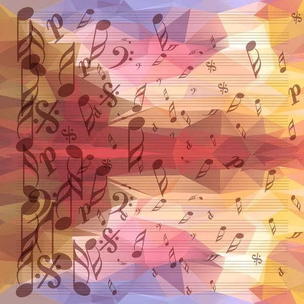 Notes de musique vintage sur fond enveloppé — Image vectorielle