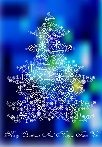 Snöflingor julgran — Stock vektor