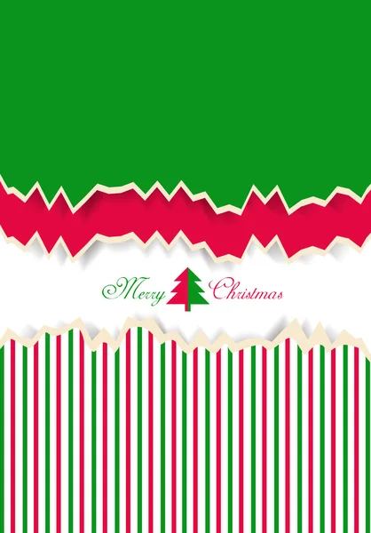 Christmas tree on ripped paper — Stock Vector