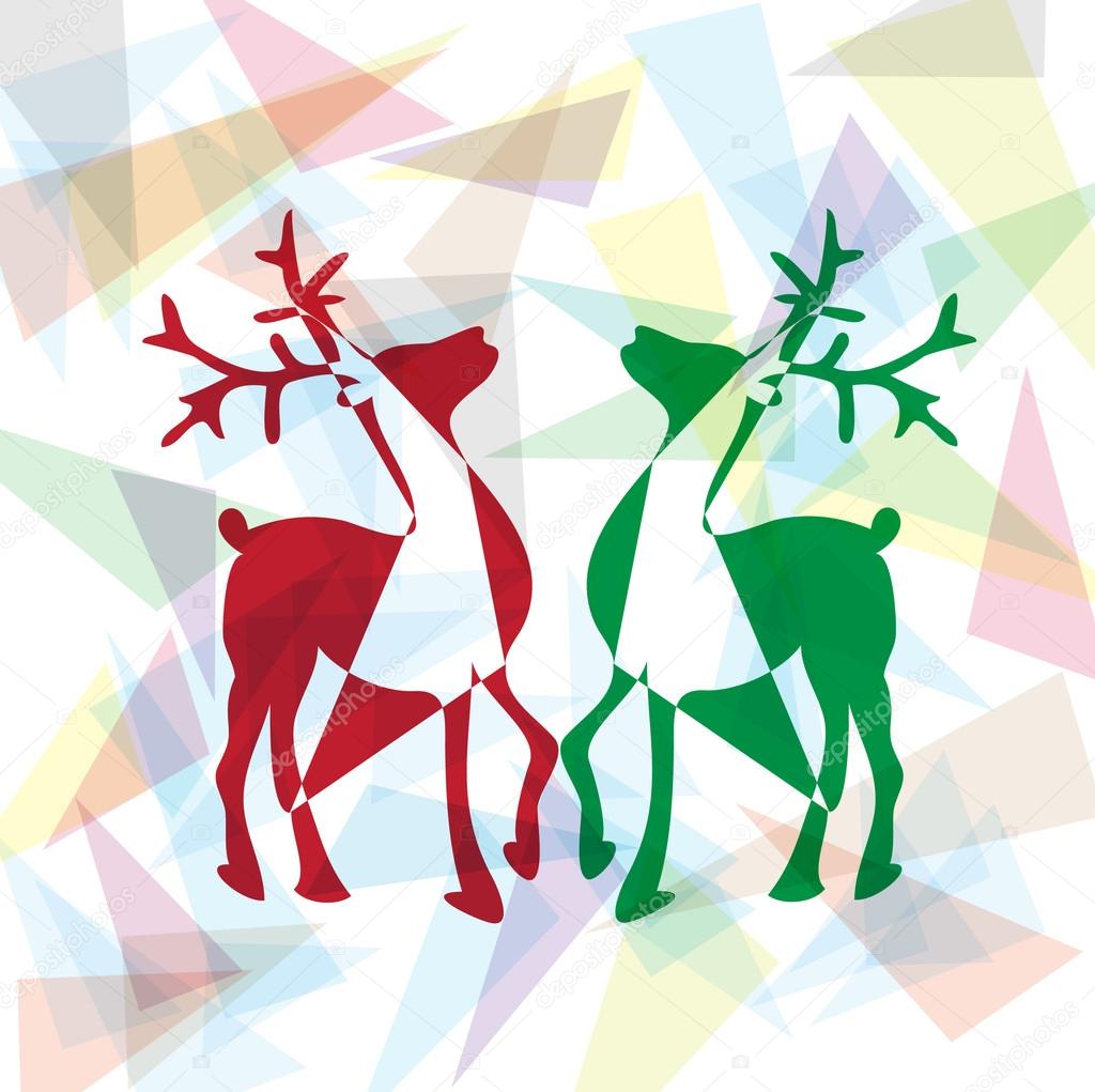 Triangled christmas reindeers