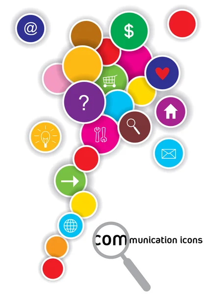 Concepto vectorial con iconos de comunicación — Archivo Imágenes Vectoriales