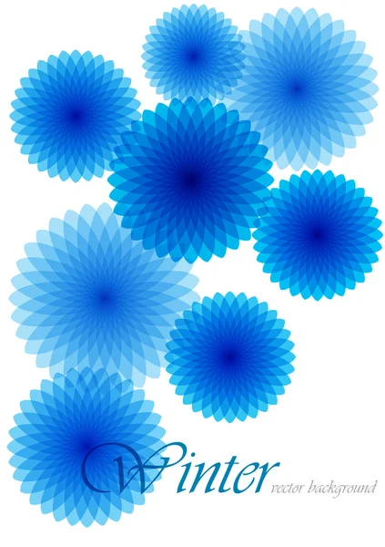 Flores azules transparentes — Vector de stock