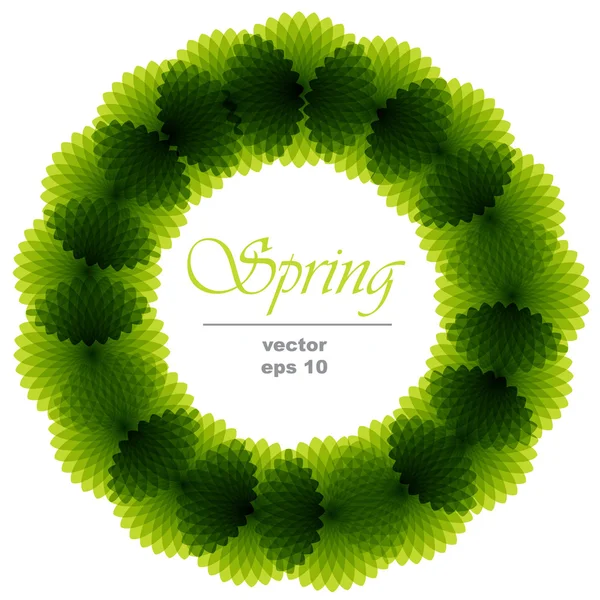 Circle green flowers  wreath — Stock Vector