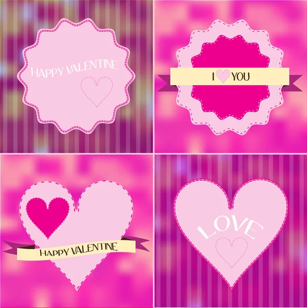 Set of  valentine cards — Stock Vector