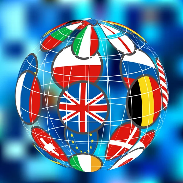 Globe with flags — Stock Vector