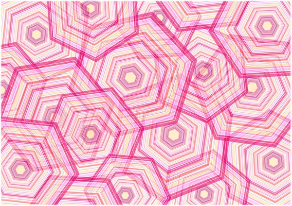 Hexagones psicodélicos forrados — Vector de stock