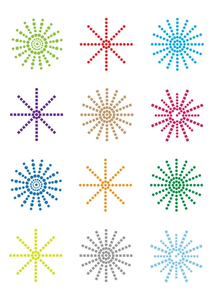 Ensemble d'éléments floraux colorés — Image vectorielle