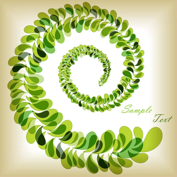 Grüne Blätterspirale — Stockvektor