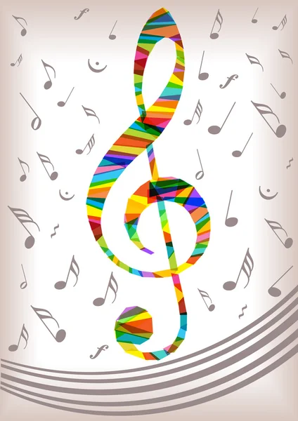 Clef de musique lumineuse — Image vectorielle