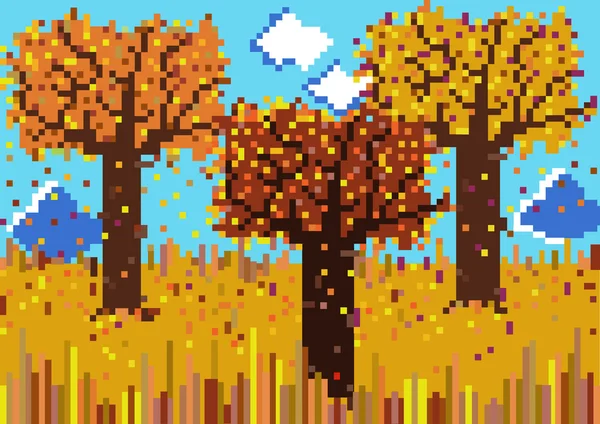 Pixel autunno giardino — Vettoriale Stock
