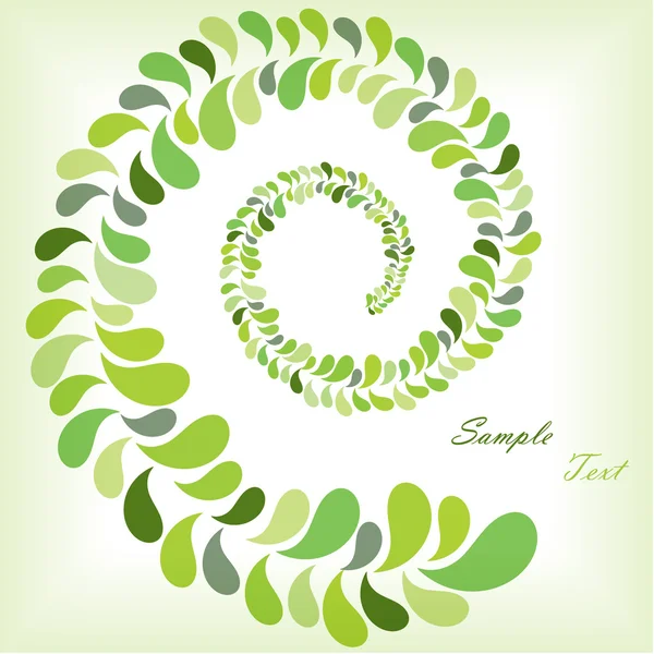 Green leaves spiral — Stock Vector