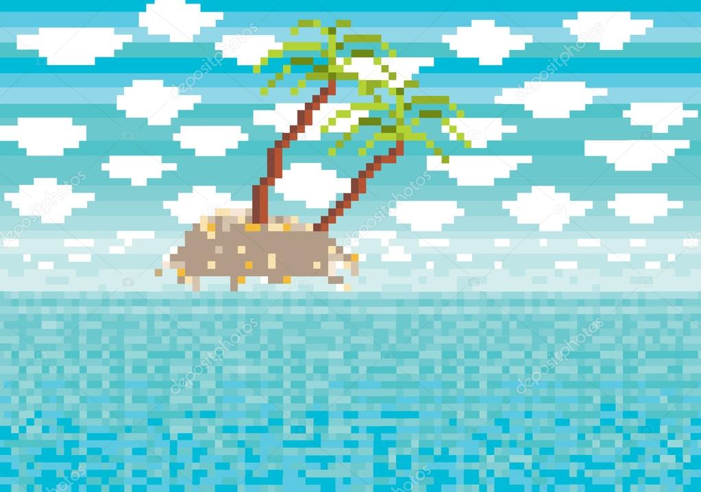 Pixels tropical island