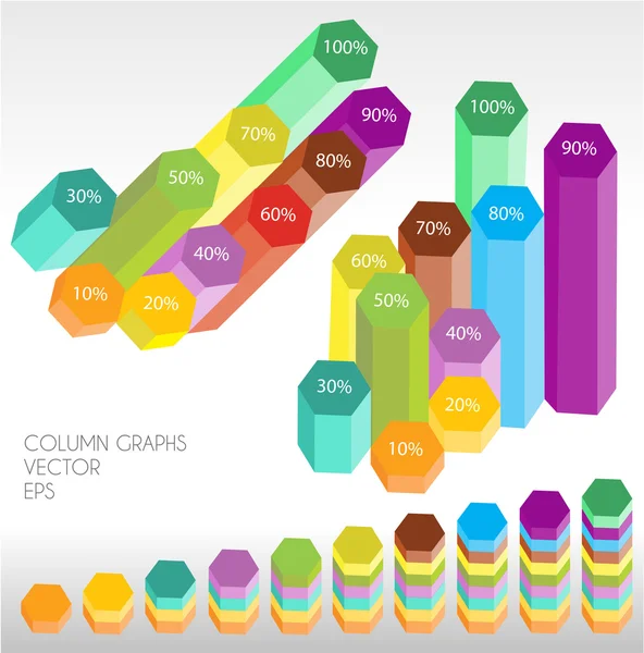 Graphiques à colonnes modèle infographique — Image vectorielle