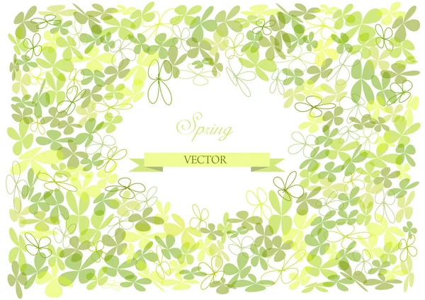 Green floral frame — Stock Vector