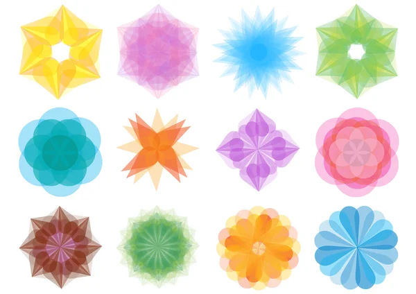 Набор абстрактных цветочных элементов — стоковый вектор