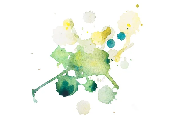 Aquarelle green wet splashes — Stock Photo, Image