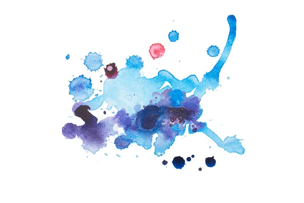 Aquarela azul roxo gotas — Fotografia de Stock