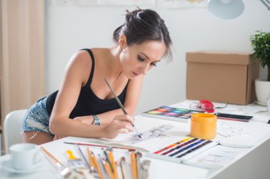 Sevimli kadın boyama  