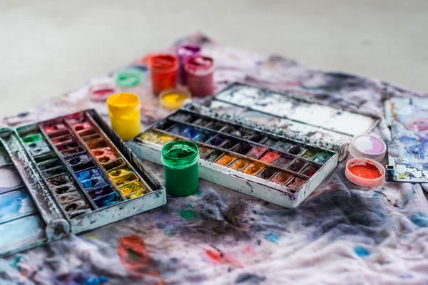 Watercolor aquarelle paints — Stock Photo, Image