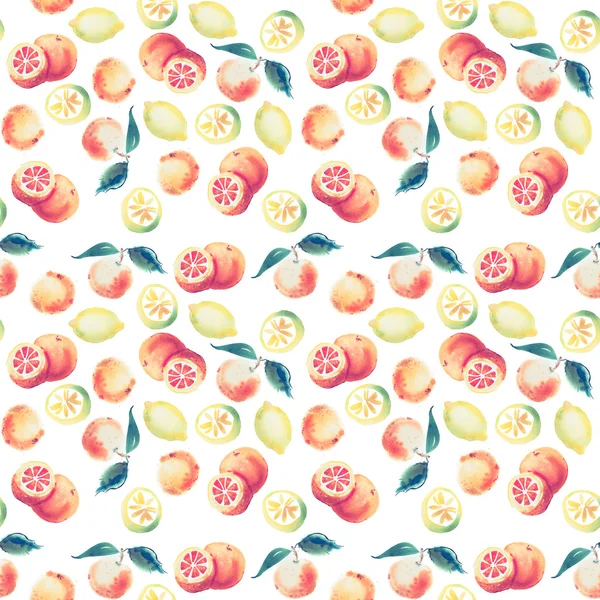 Acuarela dibujo conjunto de frutas tropicales —  Fotos de Stock