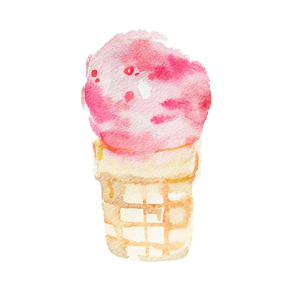 watercolor ice cream illustration.