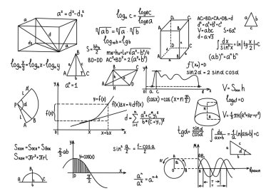 Elle çizilmiş geometri formülleri