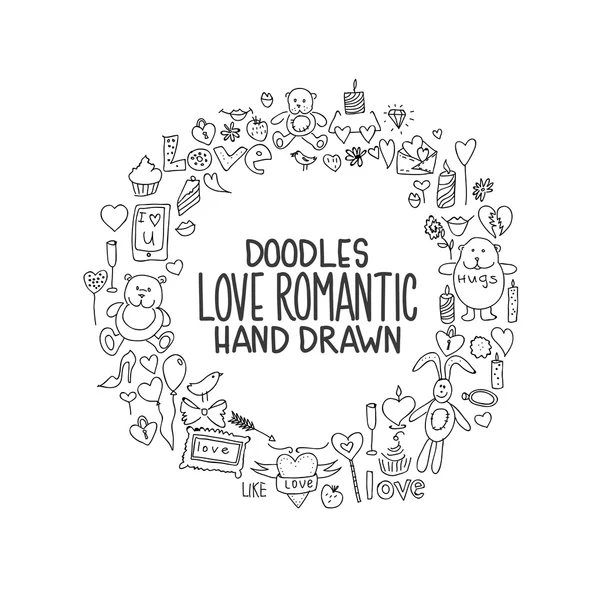 Hand drawn love doodle icons — Stock Photo, Image