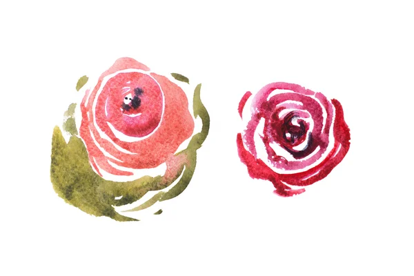 Akvarel malba květin — Stock fotografie