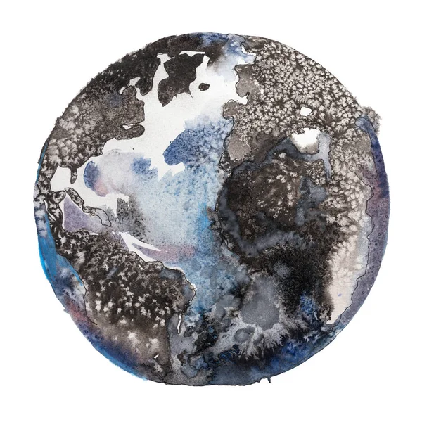 Verbrannte Erde. Globus in schmutzigen Farben lackiert. — Stockfoto