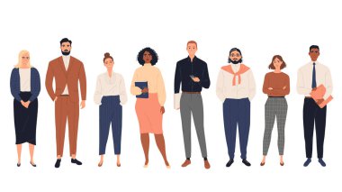 Group of diverse business people standing together. clipart