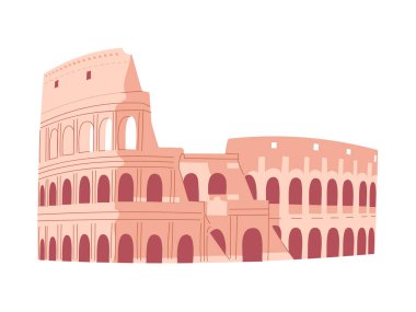 Roma 'da kolezyum. İtalyan turu. Vektör illüstrasyonu.