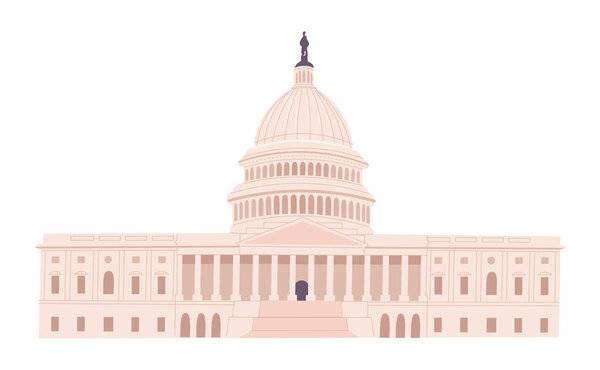 Американский Капитолий в Вашингтоне изолированная векторная иллюстрация.