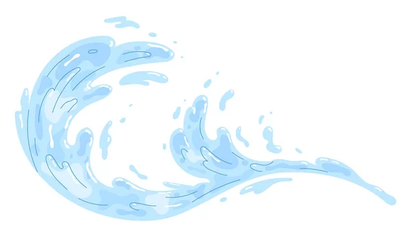 Splash de água, figura de onda. Ilustração vetorial. — Vetor de Stock