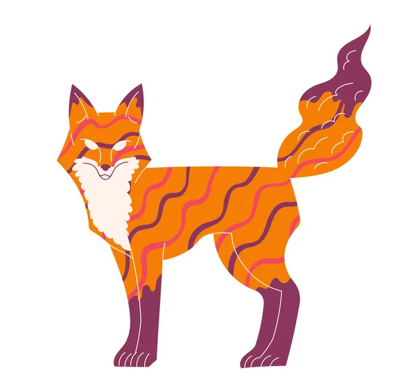 神話の狐、神秘的なキャラクター野生のおとぎ話の動物. — ストックベクタ