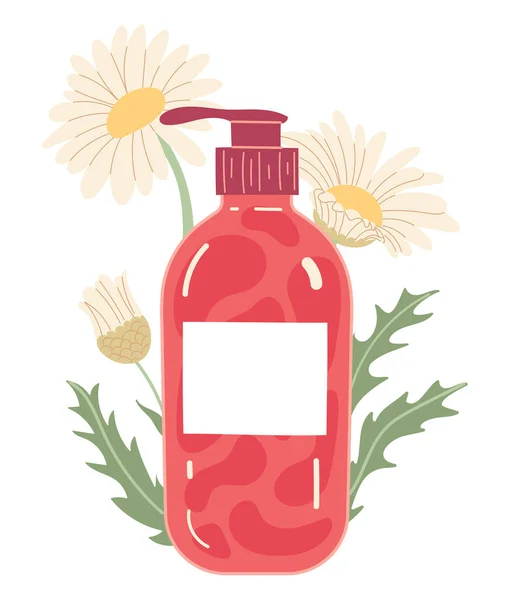 Шампунь или жидкое мыло в бутылке с дозатором — стоковый вектор