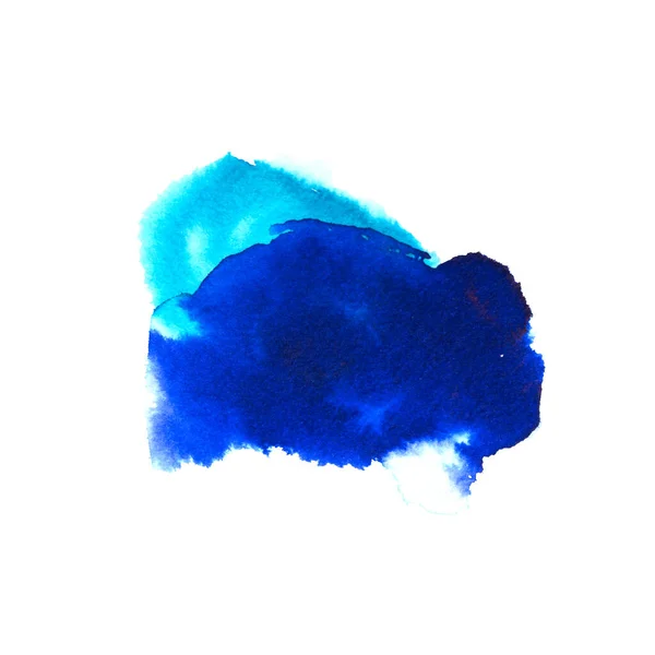 Tache d'aquarelle bleue floue sur papier mouillé — Photo