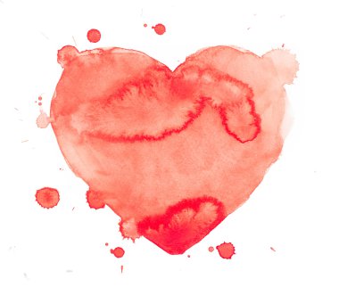 damla splatter leke ile el çizmek suluboya aquarelle sanat boya aşk kırmızı kalp