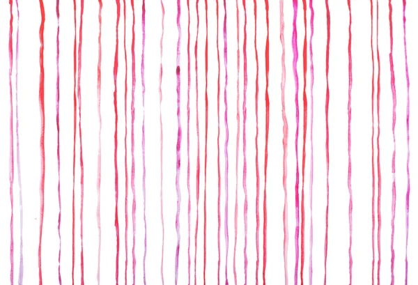 Aquarell Aquarell handgezeichnete rote Linien Streifenmuster — Stockfoto
