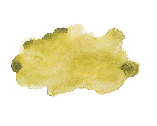 Amarelo verde colorido abstrato mão desenhar aquarelle aquarelle arte pintura mancha respingo no fundo branco — Fotografia de Stock