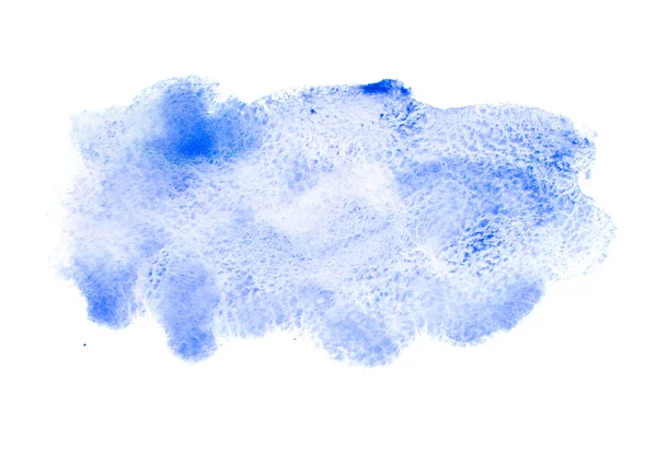 Blue colorful abstract hand draw watercolour aquarelle art paint splatter stain on white background — Stock Photo, Image