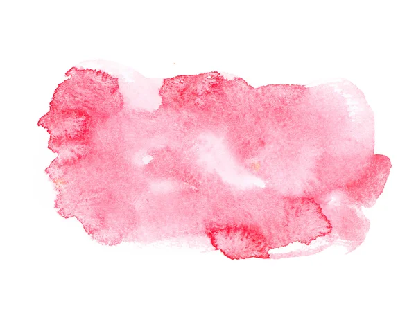 Vermelho colorido abstrato mão desenhar aquarelle aquarelle arte pintura mancha respingo no fundo branco — Fotografia de Stock