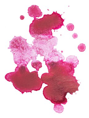soyut suluboya aquarelle elle çizilmiş kırmızı damla splatter leke sanat boya beyaz zemin üzerine