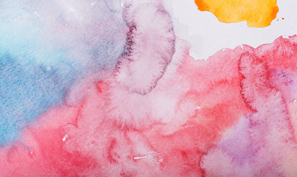 Abstract colorful hand draw watercolor aquarelle background.