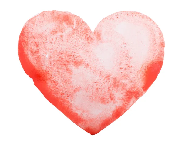 Hand draw watercolor aquarelle art paint love red heart — Stock Photo, Image