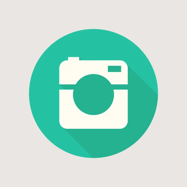 Hipster icono de la cámara de fotos o vídeo, estilo minimalista, diseño plano — Vector de stock